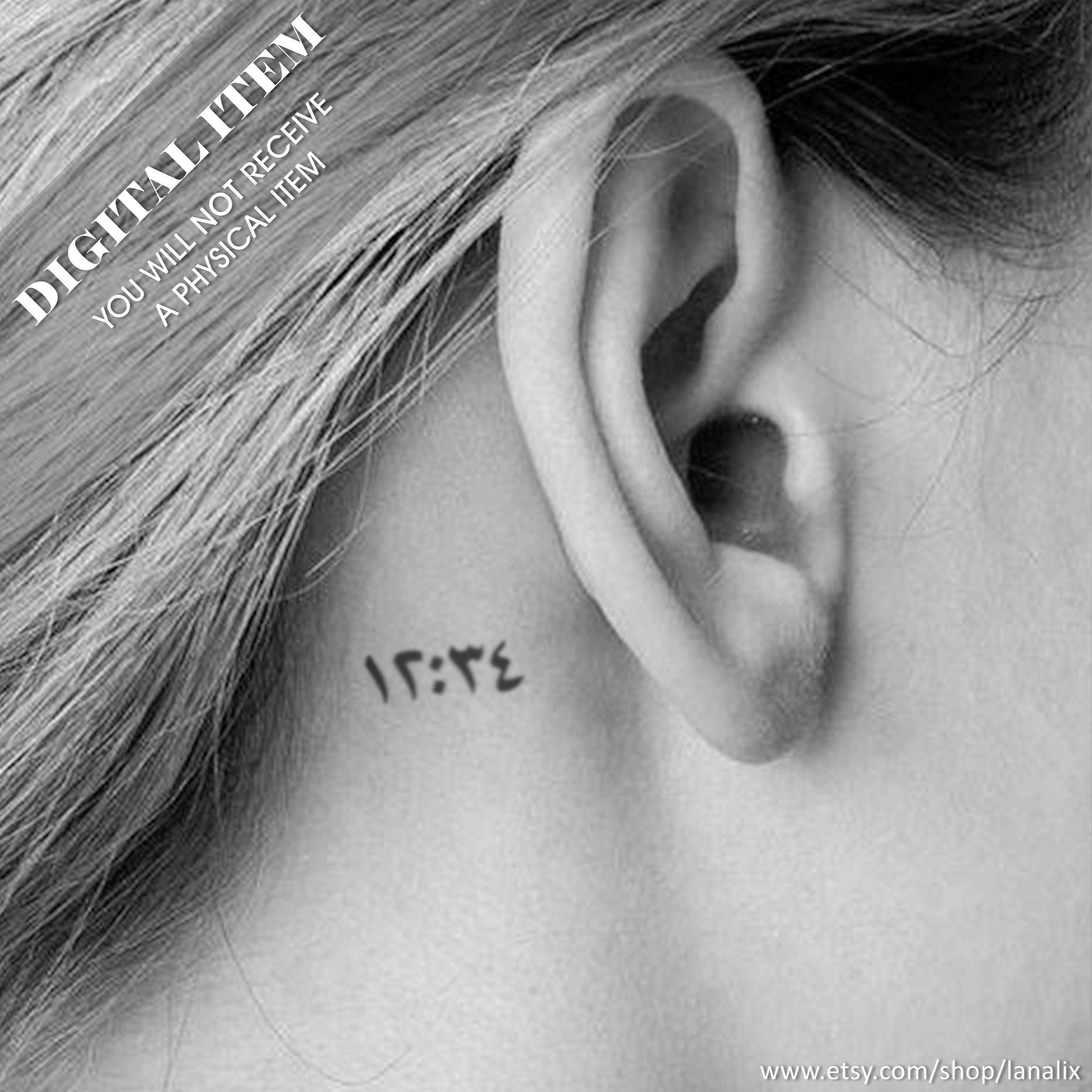 Custom Time Tattoo Design Arabic Numbers - Etsy Israel Custom Time Tattoo Design Arabic Numbers - Etsy Israel