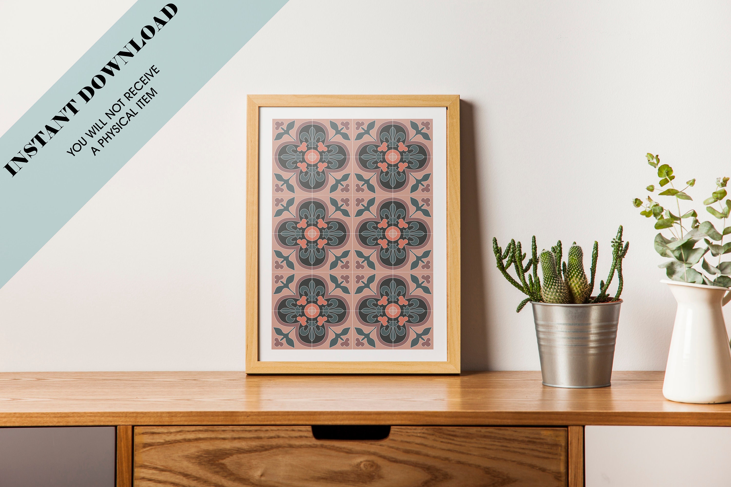 Oriental Moroccan Tile Pattern 13 Digital Print | Etsy