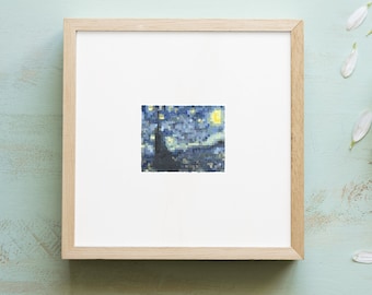 The Starry Night Pixelated Painting - Art print of original painting