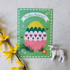 Postkarten Osterei // Recyclingpapier Ökofarbe
