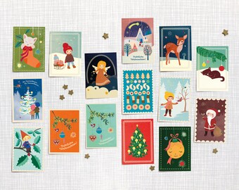 Adventskalender Postkarten Etsy