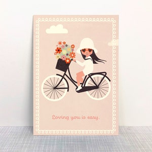 Ansichtkaart Bicycle Yoko Ono // Eco verf van gerecycled papier