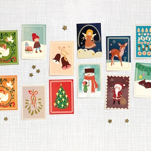 Set // 12 Postkarten Weihnachten // Recyclingpapier mit Ökofarbe bedruckt