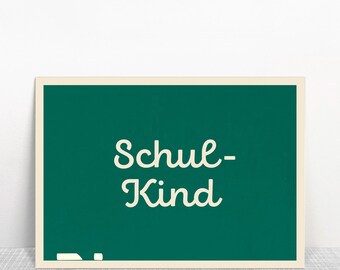 Postcard for a schoolchild on a blackboard // Recycled paper, eco-friendly ink // Climate-neutral