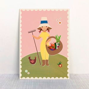 Postal Jardinero // Pintura ecológica de papel reciclado