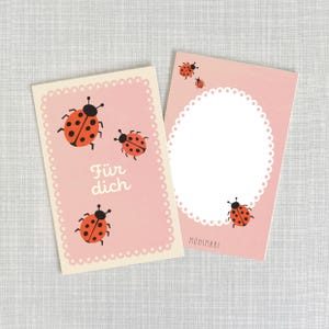 Minicarte / Pour vous / coccinelle / carton pâte épaisse