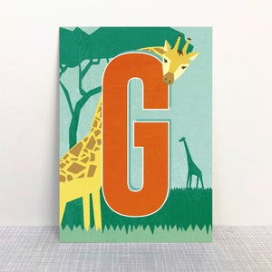 Postkarte G Buchstaben // Recyclingpapier Ökofarbe Bild 1