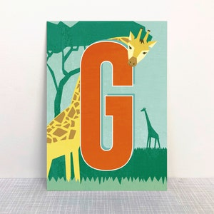 Postal letras G // papel reciclado tinta ecológica