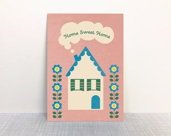 Postkarte Home Sweet Home // Recyclingpapier mit Ökofarbe bedruckt