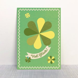 Carte postale Good Luck // Papier recyclé imprimé avec de l'encre écologique