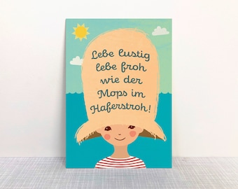 Carte postale Live Fun // Papier recyclé imprimé avec de la peinture écologique