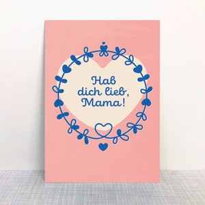 Cartão Postal Ame-o, mamã! Dia das Mães // Papel reciclado tinta ecológica