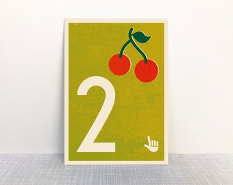 Postcard 2 Number // Recycled paper printed with eco-ink