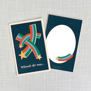 Minicard / Doe een wens / vallende ster / dik pulpkarton