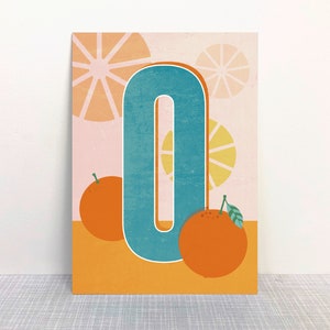 Postkarte O Buchstaben // Recyclingpapier Ökofarbe