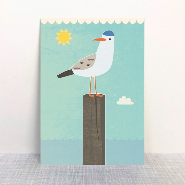 Postkarte Möwe // Recyclingpapier mit Ökofarbe bedruckt
