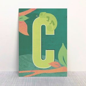Postkarte C Buchstaben // Recyclingpapier Ökofarbe