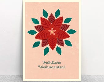 Postal de flor de Pascua // Papel reciclado // Tinta ecológica // Climáticamente neutro