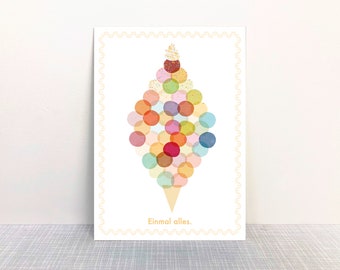 Carte postale Une fois tout. Glace // Papier recyclé imprimé avec de l'encre écologique