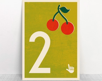 Postcard 2 Number // Recycled paper Eco-friendly ink