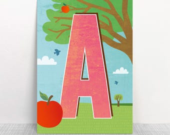 Postkarte A Buchstaben // Recyclingpapier Ökofarbe // klimaneutral