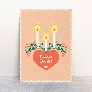 Postkarte Weihnachten Lieben Dank // Recyclingpapier Ökofarbe // Klimapositiv