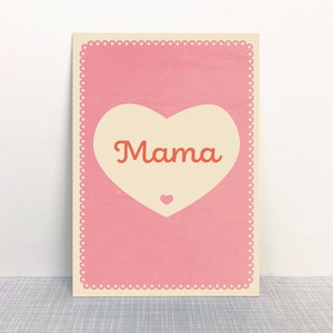 Fête des Mères // Carte postale Maman Coeur // Papier recyclé éco peinture