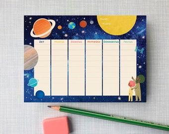 Timetable Solar System // Recycled Paper Eco-Ink