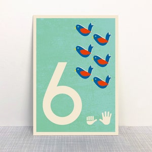 Postcard 6 Number // Recycled paper printed with eco-ink