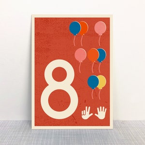 Postkarte 8 Zahl // Recyclingpapier mit Ökofarbe bedruckt