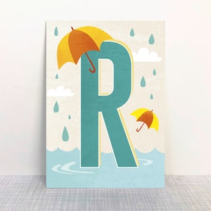 Postkarte R Buchstaben // Recyclingpapier
