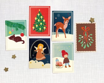 Set // 6 Postkarten "Vorfreude" Weihnachten // Recyclingpapier mit Ökofarbe bedruckt