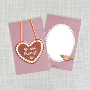 Minicard / Bussi Spatzl / Beiers Oktoberfest / dik grondhoutkarton