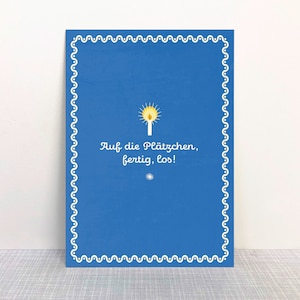 Postkarte Auf die Plätzchen, fertig, los! // Recyclingpapier Ökofarbe // Klimapositiv