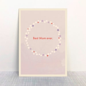 Postal "A melhor mãe de todas". // Papel reciclado impresso com tinta ecológica