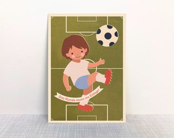 Postkarte Fußball  // Recyclingpapier Ökofarbe