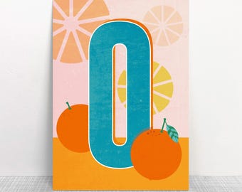 Postkarte O Buchstaben // Recyclingpapier Ökofarbe // klimaneutral