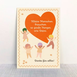 Carte postale Adieu Maternelle // Little People Grand Coeur