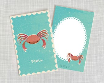 Minicard / Moin / cangrejo / cartón pulpa gruesa