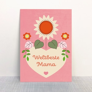 Muttertag // Postkarte Weltbeste Mama // Recyclingpapier + Ökofarbe