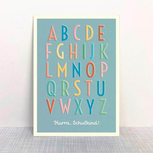 Postkarte ABC Alphabet // Hurra, Schulkind!