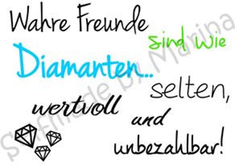Plotterdatei Freunde sind wie Diamanten Etsy