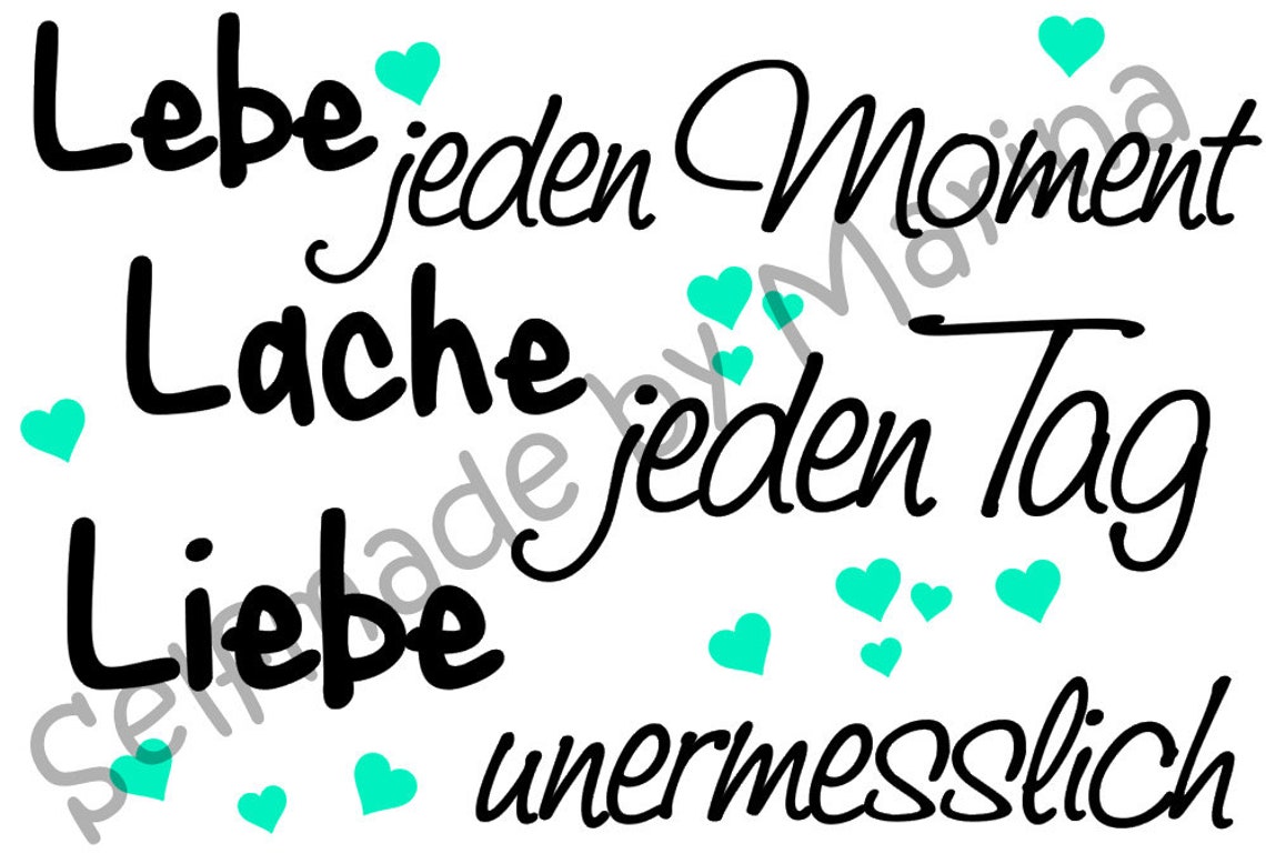 Plotterdatei Lebe lache liebe Etsy