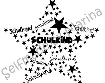 Plotterdatei "Schulkind Stern " SVG,DXF