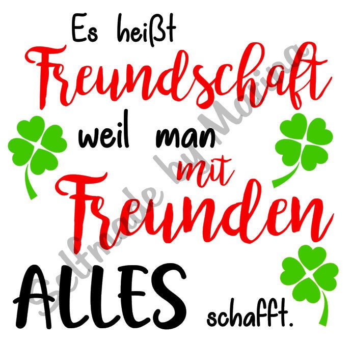 Plotterdatei Freundschaft Kleeblätter SVG DXF Etsy