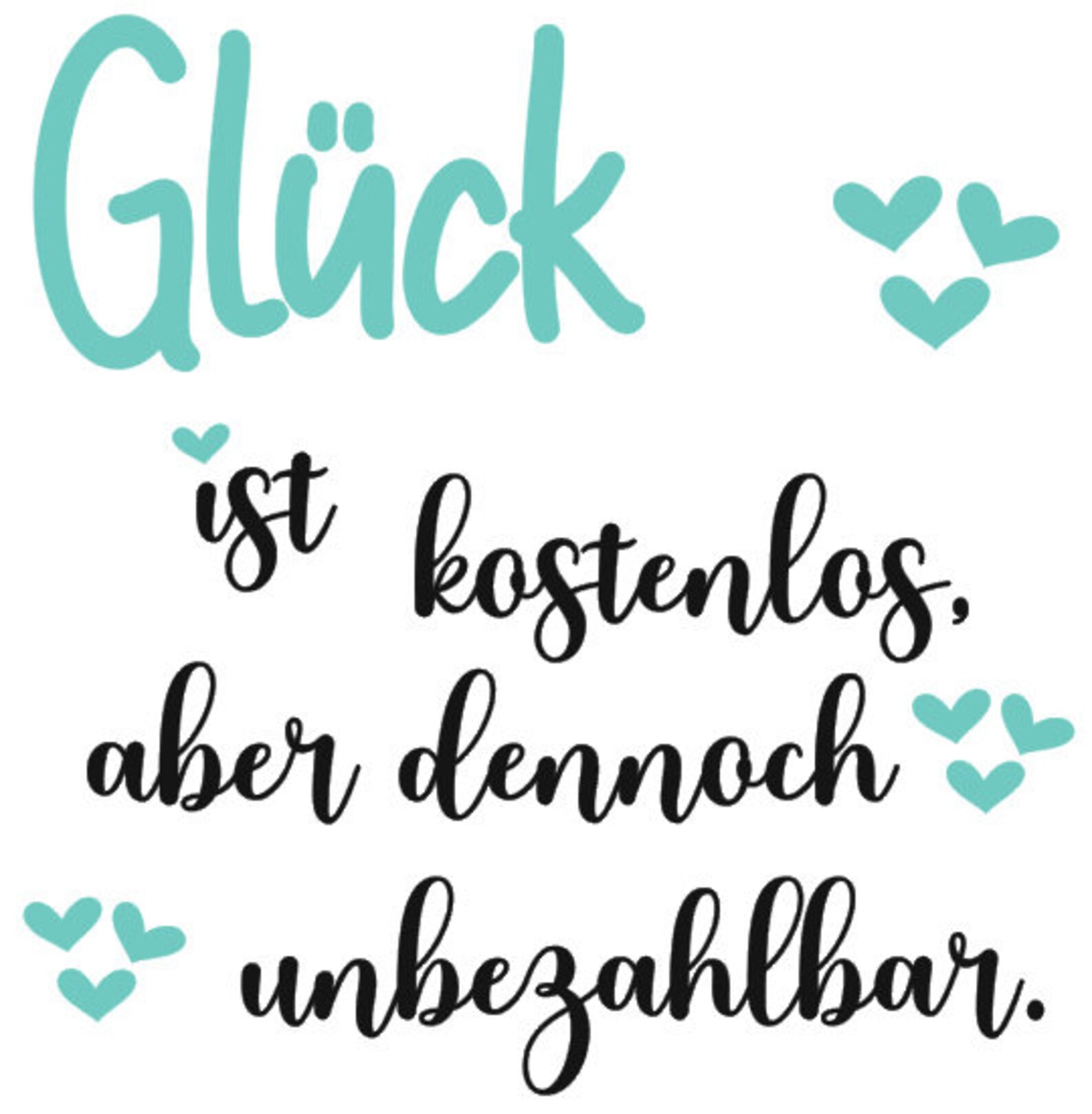 Plotterdatei Glück ist kostenlos SVG PDF Etsy