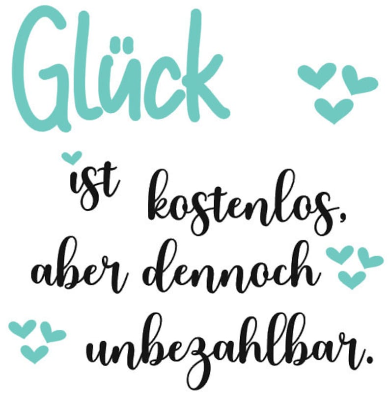 Plotterdatei Glück ist kostenlos SVG PDF Etsy.de