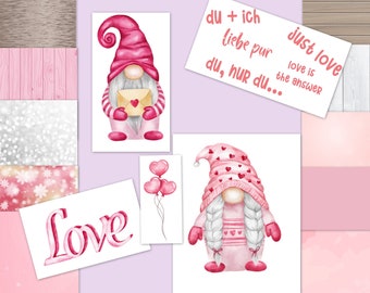 Digi Stamp SET Valentine's Day Gnome