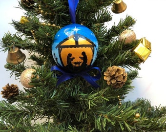 Items Similar To Manger Wood Ornament Nativity Scene Gift Baby