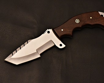 Handmade Tracker Knife D2 Steel With Rose Wood Handle